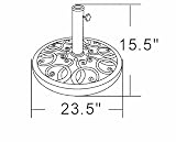 DC America UBP28281-BR Cast Stone Umbrella Base, Made from Rust Free Composite Materials, Bronze Powder Coated Finish