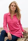 Roamans Plus Size Polo Long Sleeve Ultimate Tee