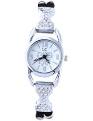 Yesurprise New Fashion Rose Gold / Silver Stainless Steel with Leather Crystal Bracelet Bangle Quartz Womens Lady Wrist Watch Gift #2