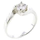 Sterling Silver Round Cut Cz Twist Promise Wedding Engagement Solitaire Ring