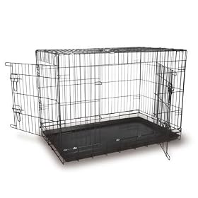 36" black dog cage with two doors by Doghealth EC36 + bed
