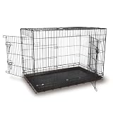 30" black dog cage with two doors by Doghealth EC30 + free travel bowl