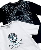 Marc Ecko - Marc Ecko Cut & Sew Skull Blast T-Shirt & Tribal Flock Skull T-Shirt
