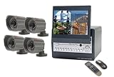 4143SP5ceVL. SL160  Q See QR4274 418 3 7 Inch Retractable LCD with Built in 4 Channel H.264 Real Time Surveillance DVR 4 CCD Color Camera Kits Pre Installed 320 GB Hard Drive
