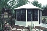 Gazalum 12 x 12 Single Door Glass Window Gazebo-Brown