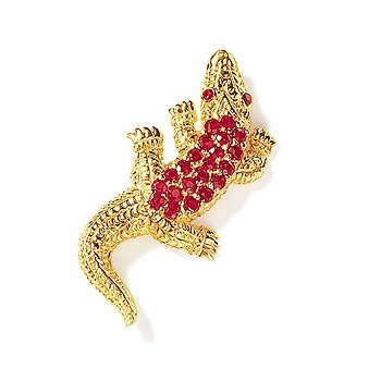 14kt. Alligator Pin W Rubies