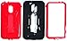 Bastex Heavy Duty Tough Defender Hybrid Hard Red Kickstand Case Cover with Black Silicone Shell for Samsung Galaxy S2, Epic 4G Touch D710