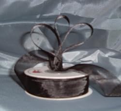 Sheer Organza Ribbon Mono Edge - 5/8" - 25 Yards (75 FT) - Black