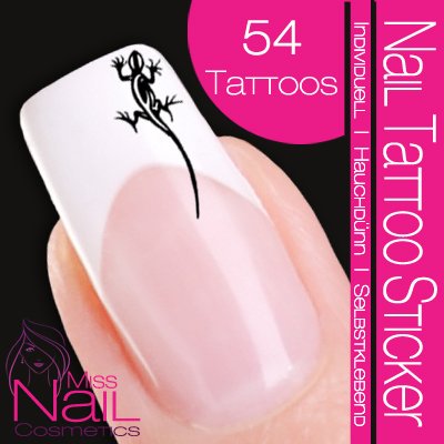 Nail Tattoo Sticker Gecko - schwarz Preisvergleich
