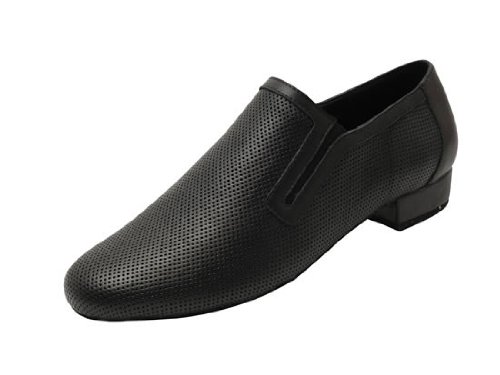 Men's Professional All Leather Slip On with Dotted Design Ballroom Shoes 1