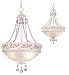 Pretty In Pink Beaded 3-Light Bowl Pendant Chandelier
