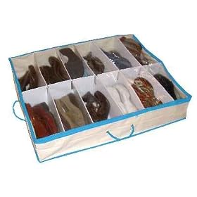 <b>Canvas Under The Bed Shoe Storage Bag- Holds 12 Pair</b>