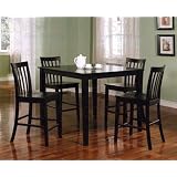 Coaster 5-Piece Dining Set with 4 Barstools, Black