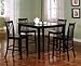 Coaster 5-Piece Dining Set with 4 Barstools, Black