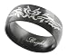 Stainless Steel Tribal Heart Design Polished Black Band