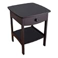 Winsome Wood End Table/Night Stand with Drawer and Shelf, Black