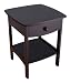 Winsome Wood End Table Night Stand with Drawer and Shelf, Black