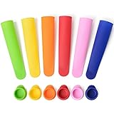 Sunsella Premium Silicone Popsicle - Ice Pop Molds - Set of 6 with Lids