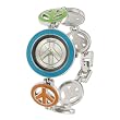 Geneva Platinum Peace Sign Link Watch