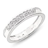 1/4 Carat T.W. Round Cut Diamond Mens Wedding Ring 14K White Gold Wedding Ring - Free Gift Box -