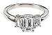 Platinum Emerald Cut 3-Stone Diamond Ring (GIA Certified 1.56 ct center, 2.75 cttw, D Color, VS1 Clarity), Size 6