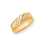 10k Tri-color Black Hills Gold Mens .06ct. Diamond Wedding Band ring