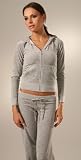 JUICY COUTURE Velour - Juicy Couture Basic Velour Hoodie HEATHER Silver Lining (2007 Arrival)