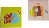 Zutano Elephants Canvas 2 Piece Wall Art