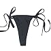 Sexy Women's Black Tie Sides T Back Bikini Thong Bottom