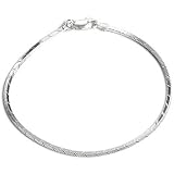 Sterling Silver .050 Diamond Cut Square Snake Chain Bracelet 7in
