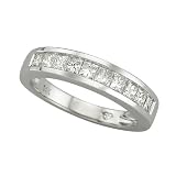 14K White Gold 3/4 ct. Princess Cut Diamond Wedding Band