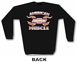 Chevrolet AMERICAN MUSCLE Flaming Logo Men's Sweat Shirt in 2 colors Small thru 3XL