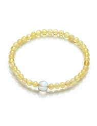 Honeystore Girls Blue Moonstone New Beeswax Stretch Bracelet Color Blue Yellow
