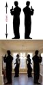 Pack of 2 Secret Agent Man Silhouette Pack Lifesize Standee - James Bond Theme Cardboard Cutout
