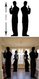 Pack of 2 Secret Agent Man Silhouette Pack Lifesize Standee - James Bond Theme Cardboard Cutout