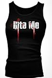 Bite Me, Juniors Tank Top, Trendy Hot Vampire Bite Juniors Boy Beater, Large, Black