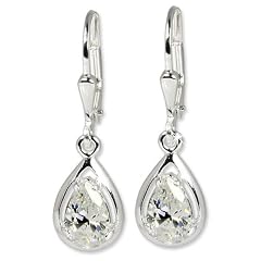 Silberdream Damen-Ohrh�nger Tr�ne Wei� 925 Silber Sdo520W