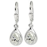 Silberdream Damen-Ohrh�nger Tr�ne Wei� 925 Silber Sdo520W