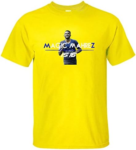 POCOO Men's Riyad Mahrez Magic Mahrez Leicester City FC T-shirt yellow S