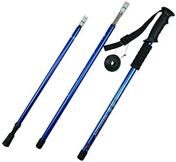 High Trek Anti-Shock Adjustable Hiking/Walking/Trekking Trail Pole Blue-1 Pack