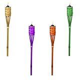 mosquito candle repellent:Lot of 4 Bamboo Tiki Torch - 3 ft tall