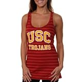 NCAA USC Trojans Ladies Ariana Striped Tank Top - Cardinal (Small)