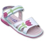 Kid Express Toddler Girls White Leather Sandal With Tulips ~ Tasha SIZE 11
