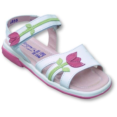 Kid Express Toddler Girls White Leather Sandal With Tulips ~ Tasha SIZE 11