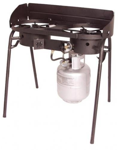 Masterbuilt Black Solid Steel Double Burner Cooker with Leg Extension Kit by Masterbuilt