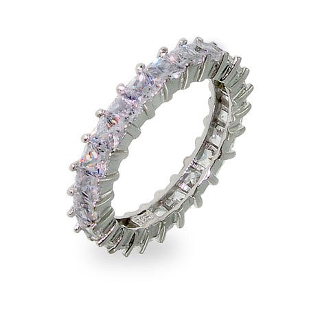 Eve's Addiction Sparkling Lavender Princess Cut Eternity Band