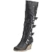 Buffalo Girl 112625 237361 GRAIN PU BLACK 01, Damen Stiefel