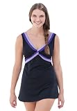 Woman Within Plus Size Twist front colorblock swimdress by Swim 365