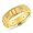 14K Yellow Gold Vertical Ridged Design Men's Diamond Band Ring Size 8.5
