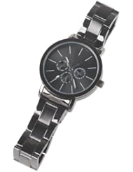 Orient Idea Ori-0261E Fashionable His & Her Quartz Wrist Watch with Sub-dial Decor & Alloy Band for Women Girls